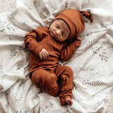 Biscuit Ribbed Knotted Beanie