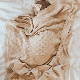 Pointelle Knit Blanket - Honey Milk