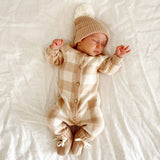 Organic Classic Knit Romper - Gingham