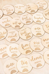 Wooden Monthly Milestone Plaques - Rainbow