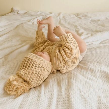 Chunky Knit Baby Beanie • Sand | Ziggy Lou – OH MIA BAMBINA