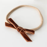 Velvet Bow Headband • Toffee - OH MIA BAMBINA