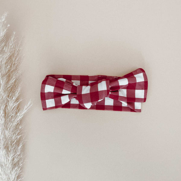 Bamboo Topknot - Red Gingham