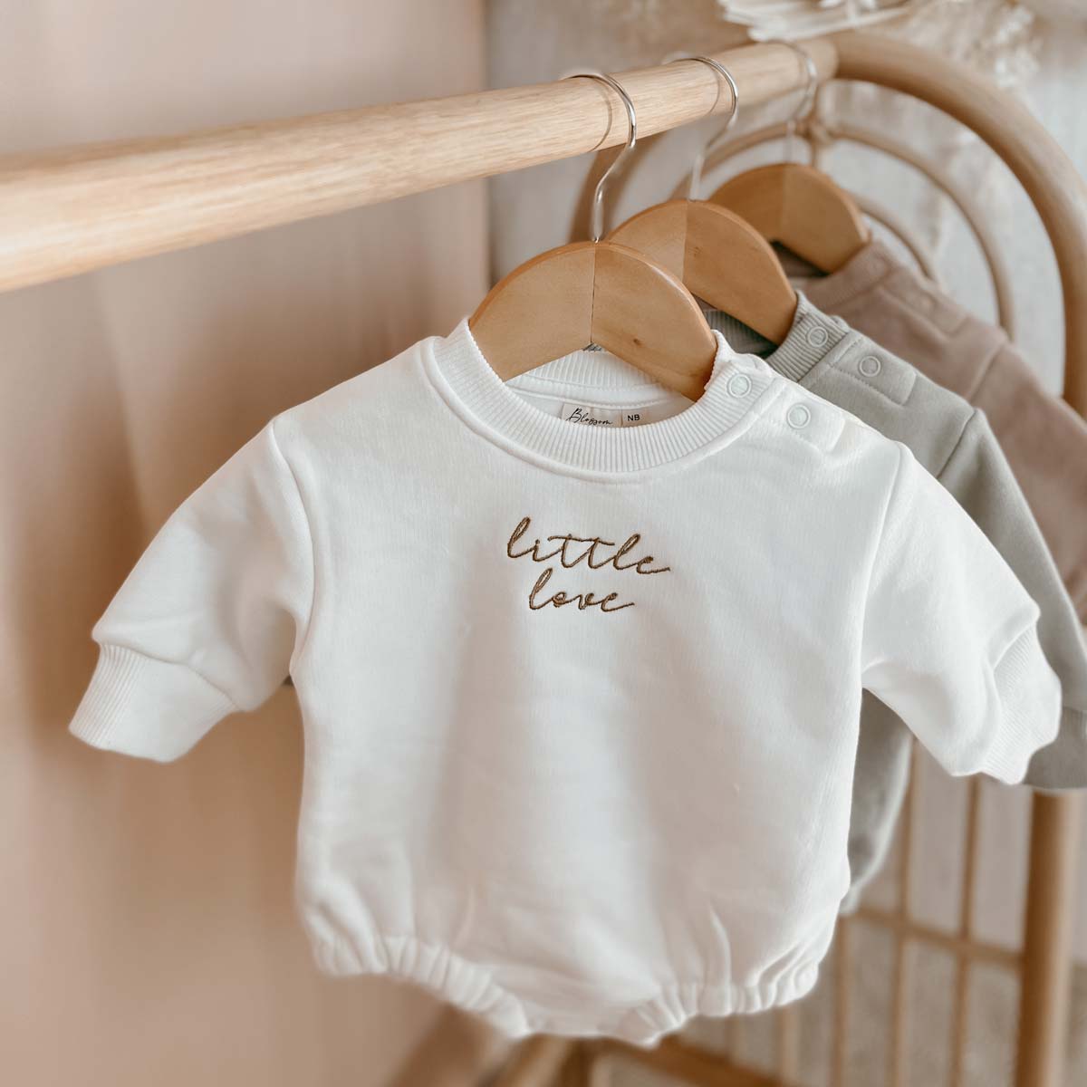 Little Love' Embroidered Sweater Bubble Romper Milk – OH MIA BAMBINA