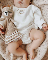 ‘Little Love' Embroidered Sweater Bubble Romper