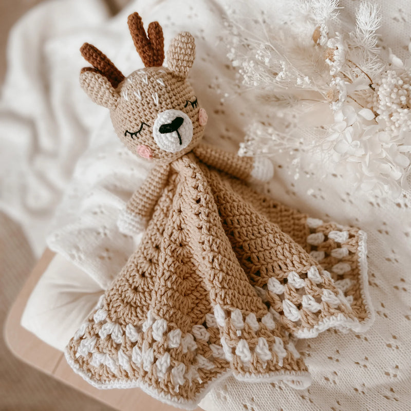 Heirloom Crochet Lovey Comforter - Fawn