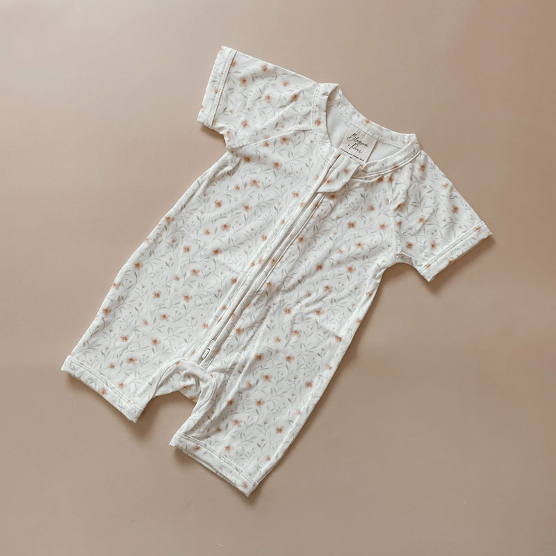 Short Sleeve Baby Growsuit - Blossom