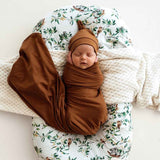 Bronze Organic Jersey Swaddle & Beanie Set