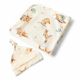 Kanga Organic Jersey Swaddle & Beanie Set