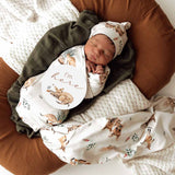 Kanga Organic Jersey Swaddle & Beanie Set