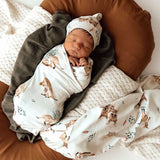 Kanga Organic Jersey Swaddle & Beanie Set