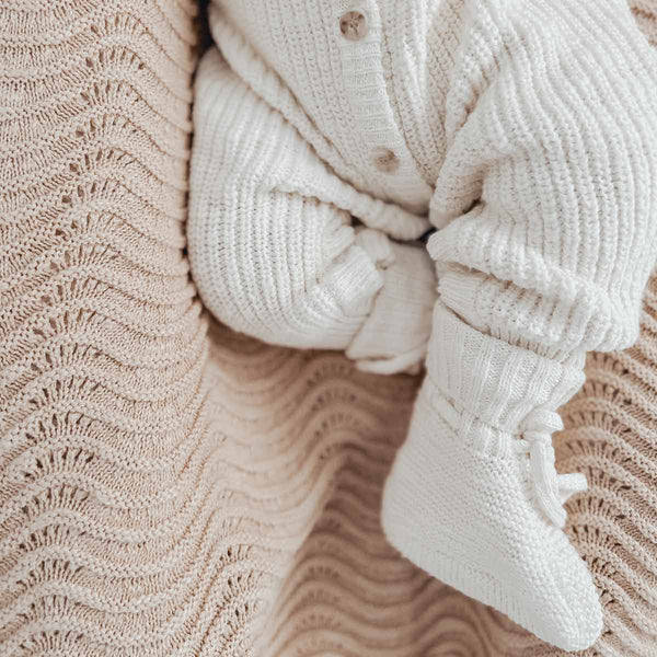Knit Booties - Coconut