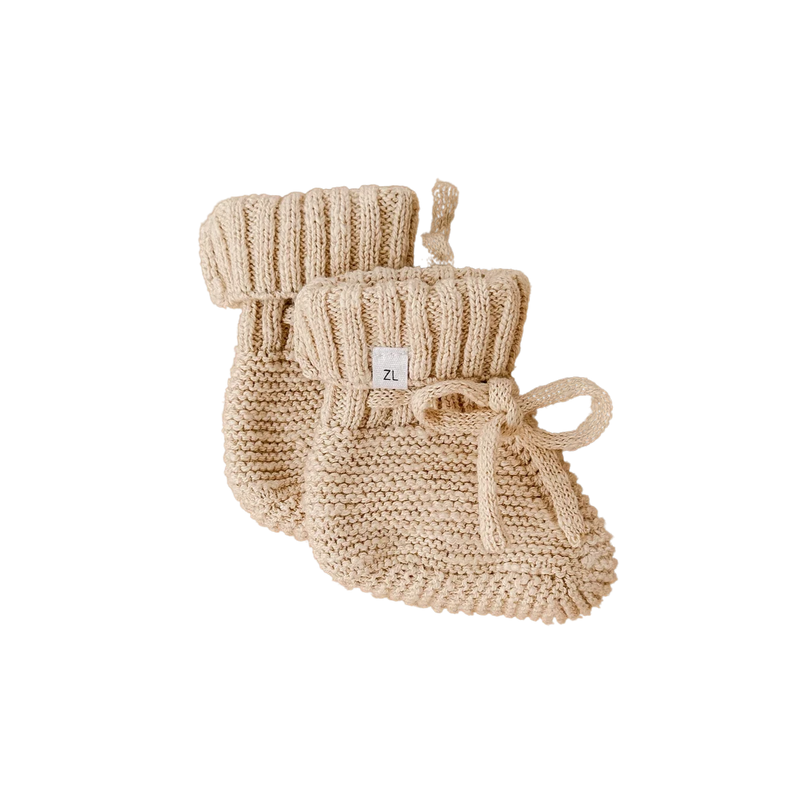 Knit Booties - Wheat