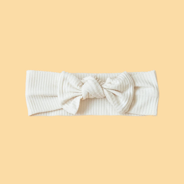 Bamboo Stretch Bow Headband - Ivory