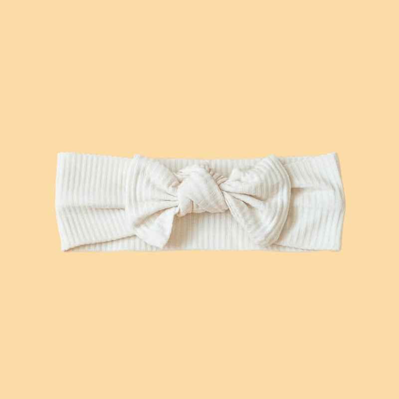 Bamboo Stretch Bow Headband - Ivory