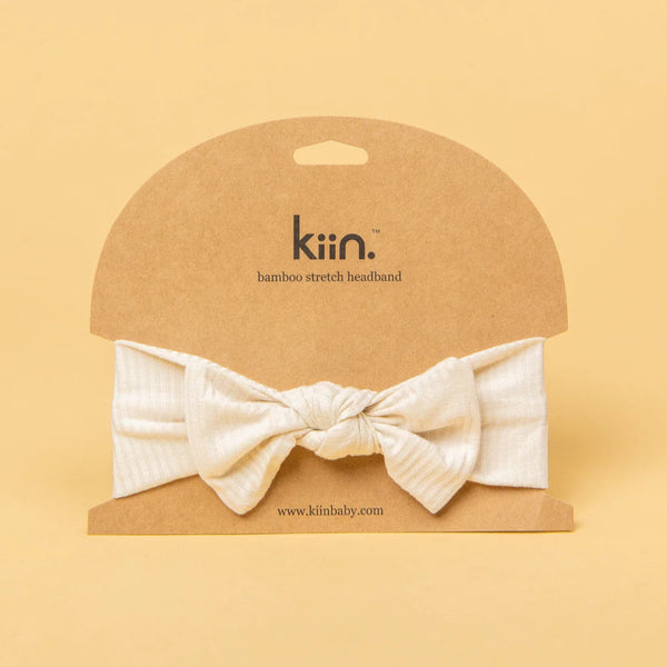 Bamboo Stretch Bow Headband - Ivory