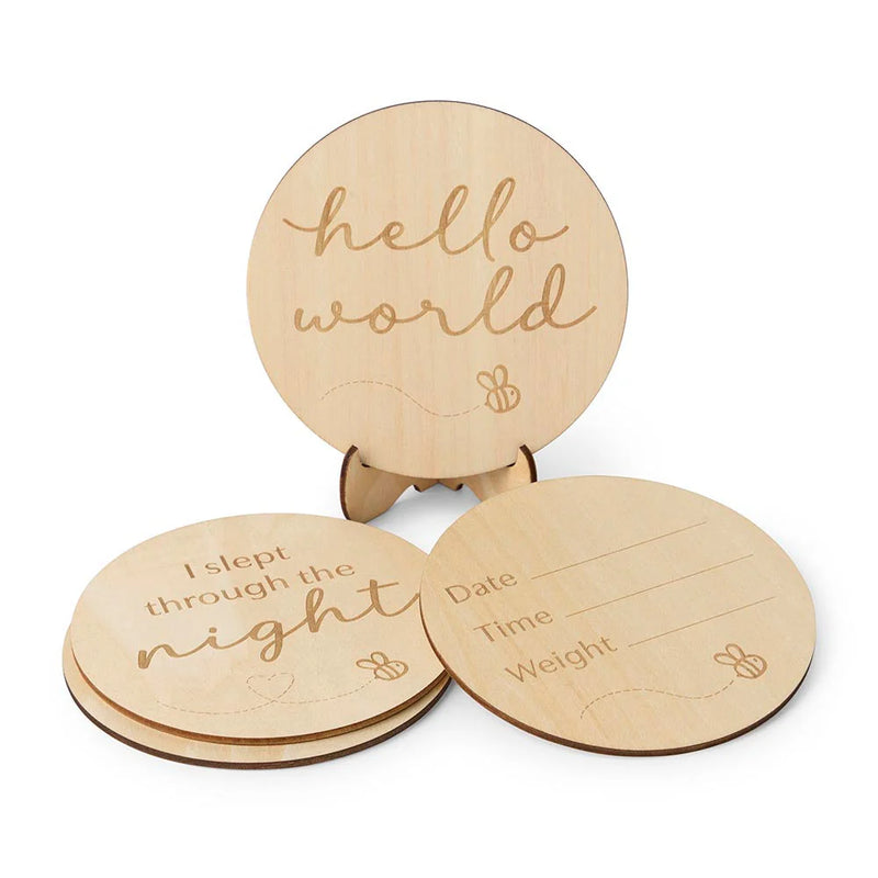 Wooden Monthly Milestone Plaques - Busy Bee