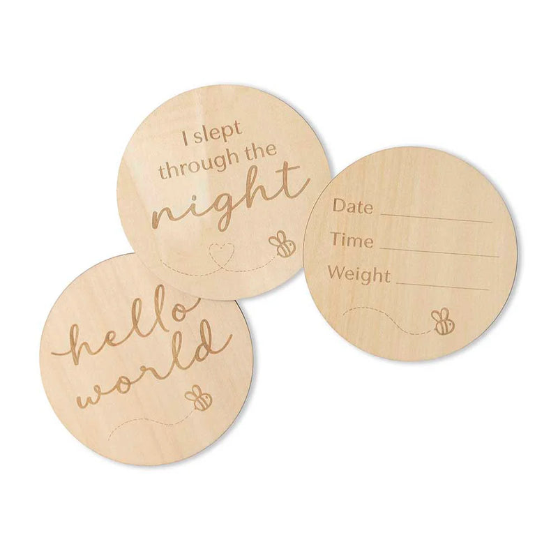 Wooden Monthly Milestone Plaques - Busy Bee