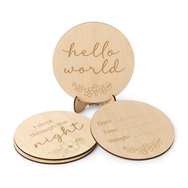 Wooden Monthly Milestone Plaques - Floral