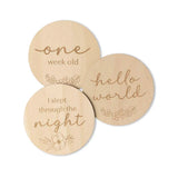 Wooden Monthly Milestone Plaques - Floral