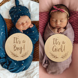 Gender Reveal Large Wooden Milestone Card