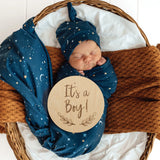 Gender Reveal Large Wooden Milestone Card
