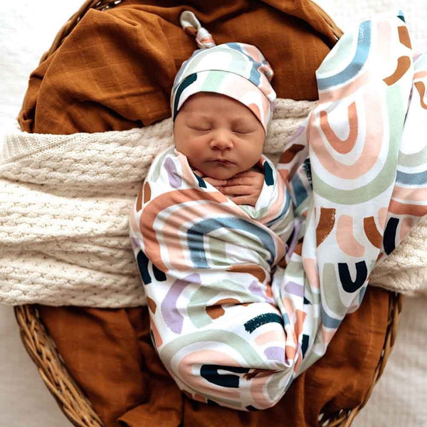 Rainbow Organic Jersey Swaddle & Beanie Set | IMPERFECT*