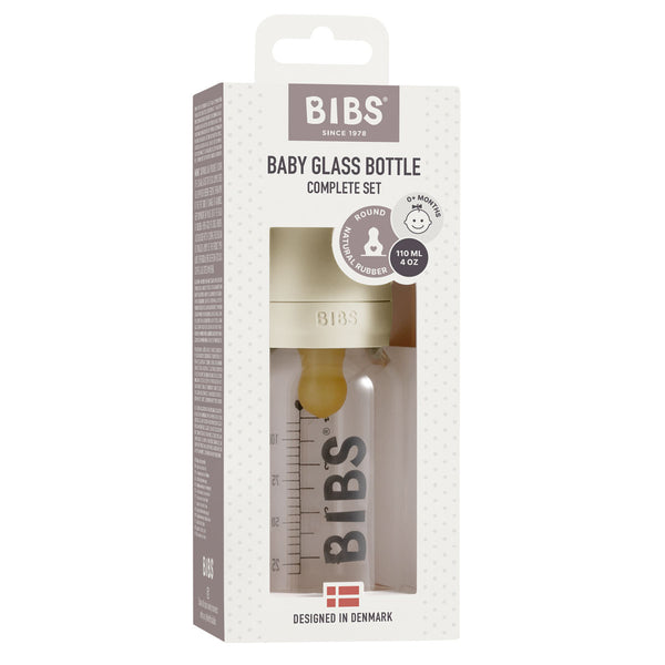 BIBS Glass Bottle Complete Set 110mL - Ivory