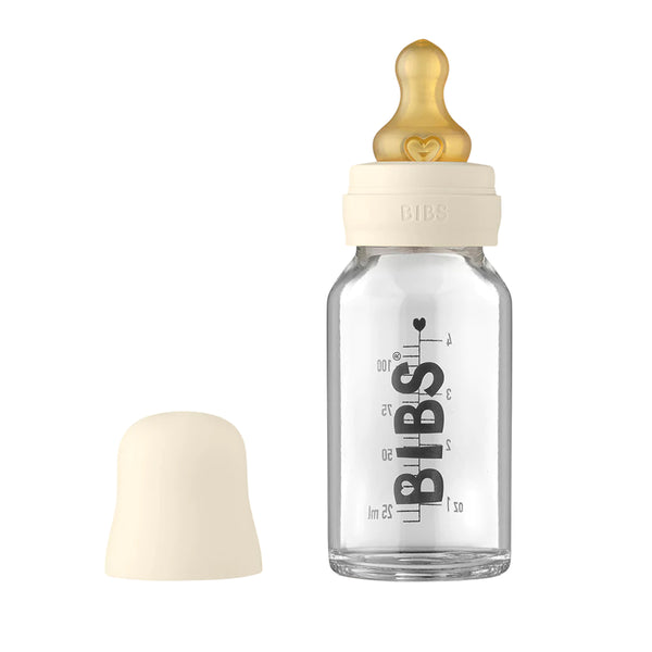 BIBS Glass Bottle Complete Set 110mL - Ivory