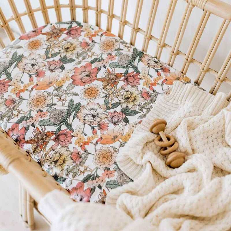 Australiana Fitted Bassinet Sheet / Change Pad Cover