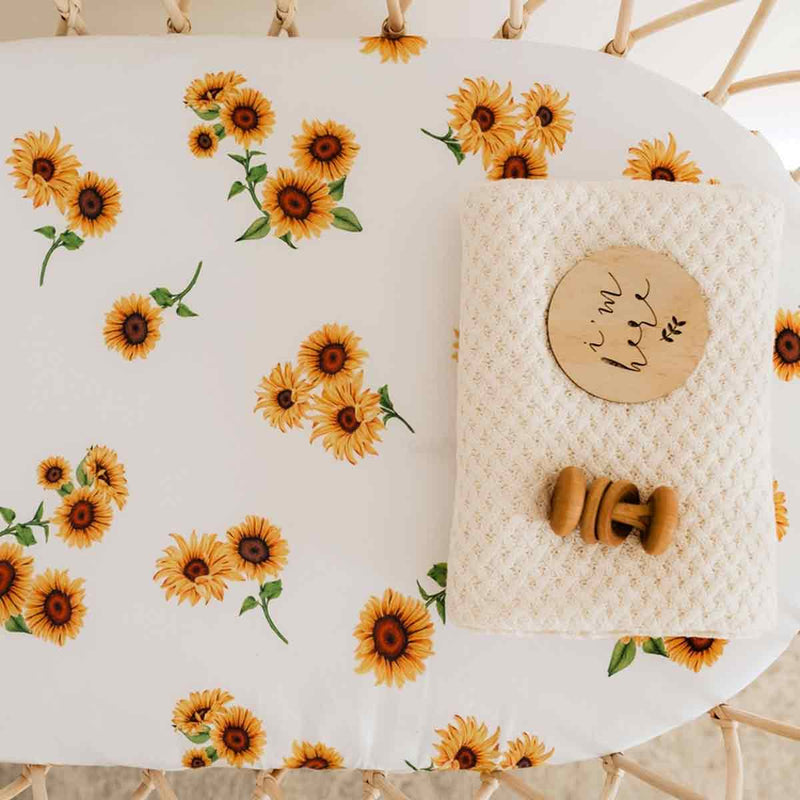 Sunflower Fitted Bassinet Sheet / Change Pad Cover