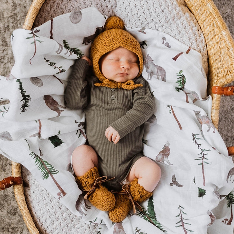 Merino Wool Bonnet & Booties • Bronze - OH MIA BAMBINA
