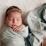 Sage Jersey Swaddle & Beanie Set