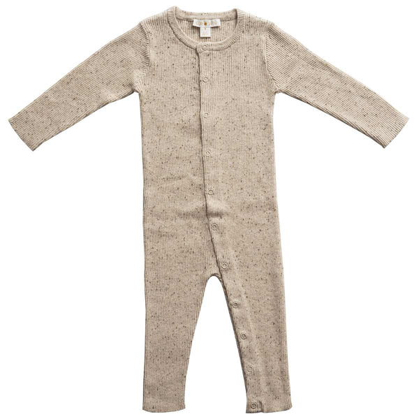 Mini Ribbed Knit Jumpsuit - Oatmeal Mud