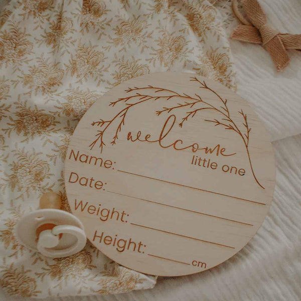 Wooden Birth Announcement Plaques - Whimsical