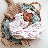 Camille Organic Jersey Swaddle & Topknot Set