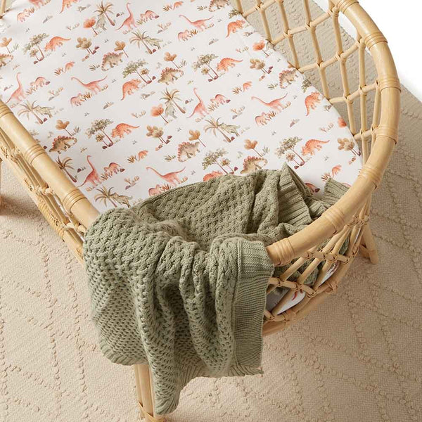Diamond Knit Baby Blanket - Dewkist/Sage