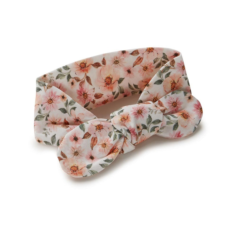 Spring Floral Organic Jersey Swaddle & Topknot Set