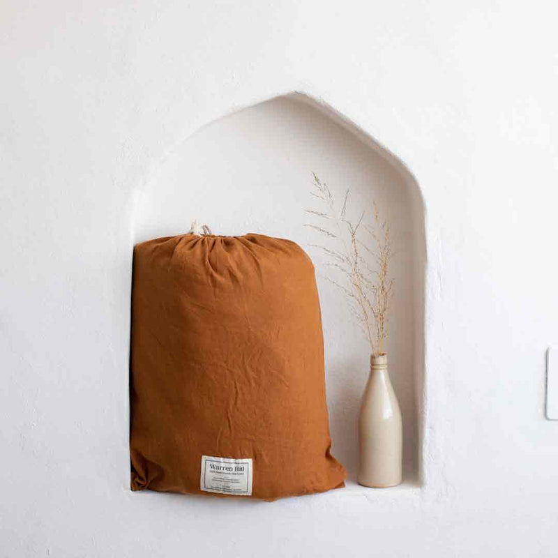 Quilted Linen Baby Play Mat - Rust