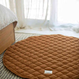 Quilted Linen Baby Play Mat - Rust