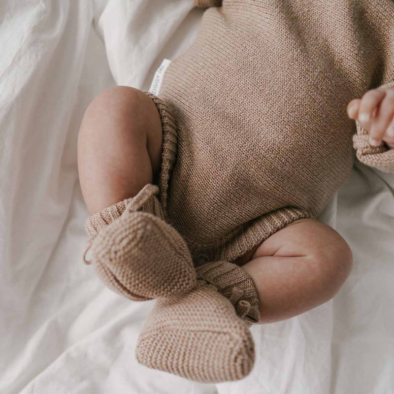 Knit Booties - Fawn