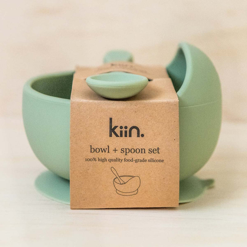 Silicone Suction Bowl & Spoon Set - Sage
